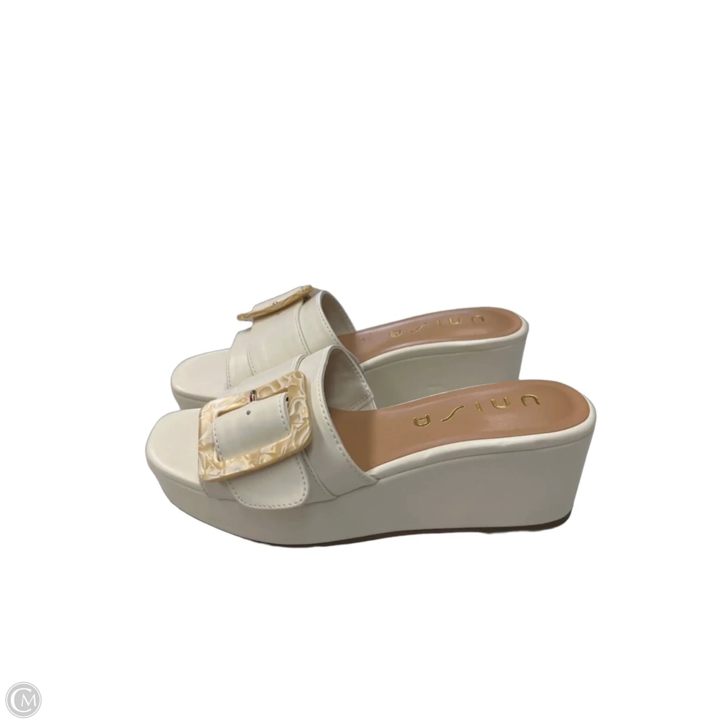Sandals Heels Platform By Unisa In Cream, Size: 7
