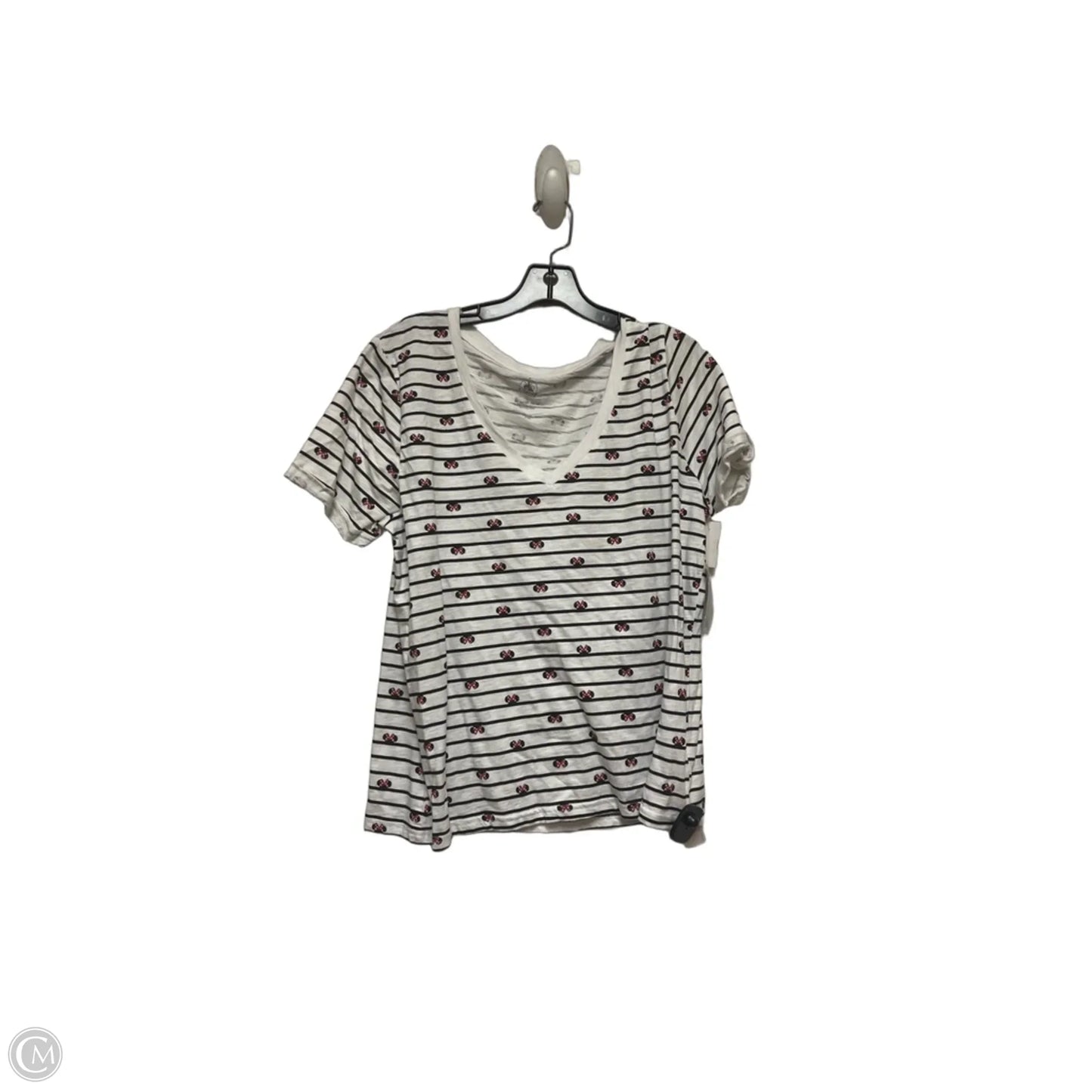 Top Short Sleeve By Disney Store In Striped Pattern, Size: L