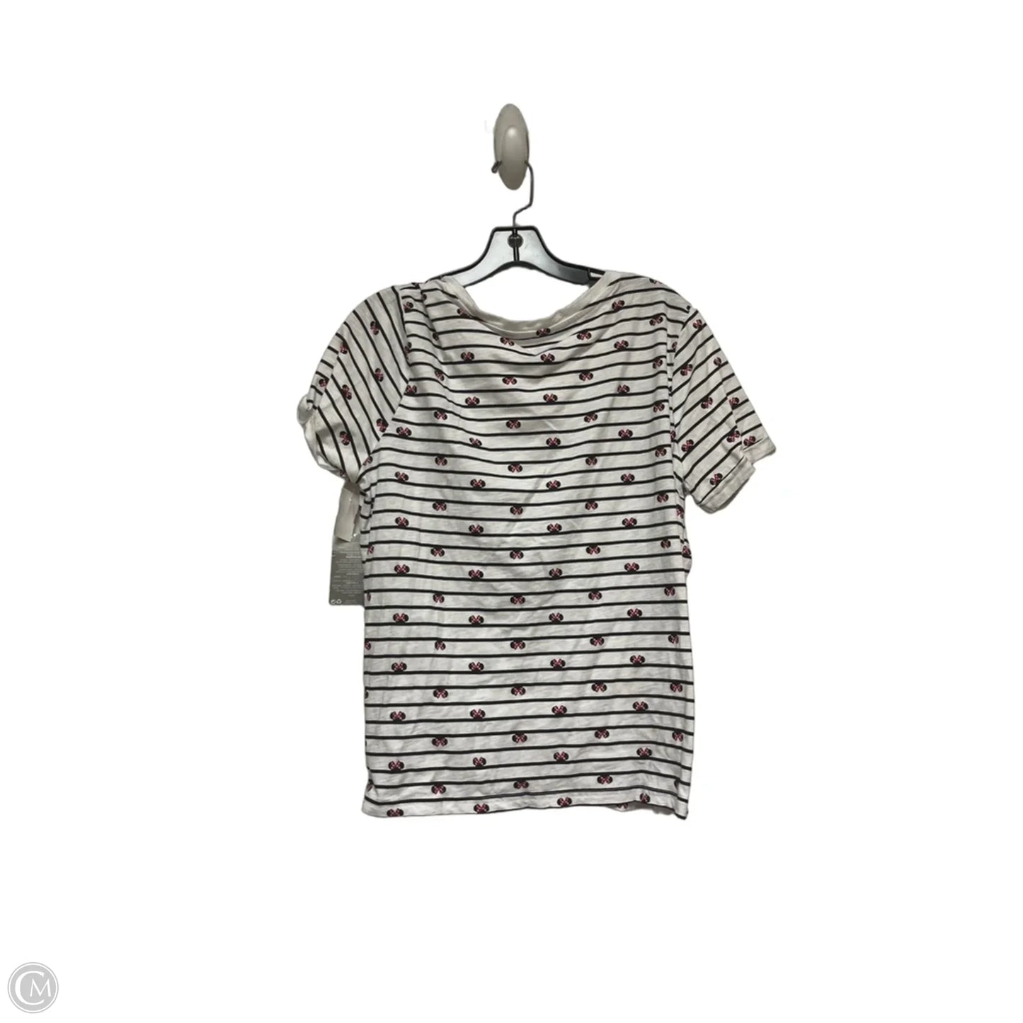 Top Short Sleeve By Disney Store In Striped Pattern, Size: L