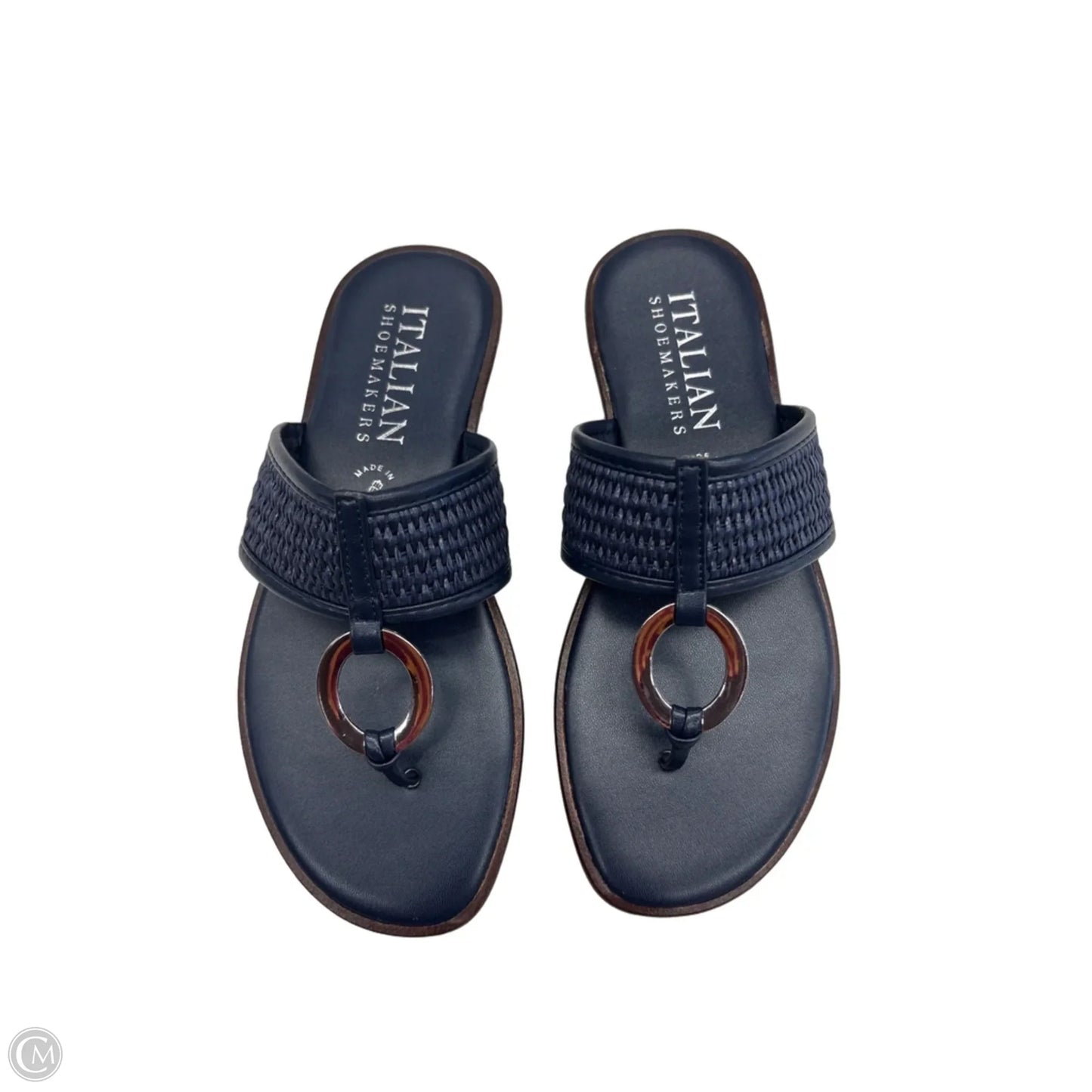 Sandals Flats By Italian Shoemakers In Blue, Size: 6