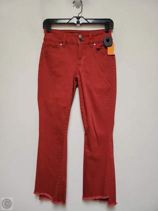 Jeans Cropped By Cabi In Red, Size: 0