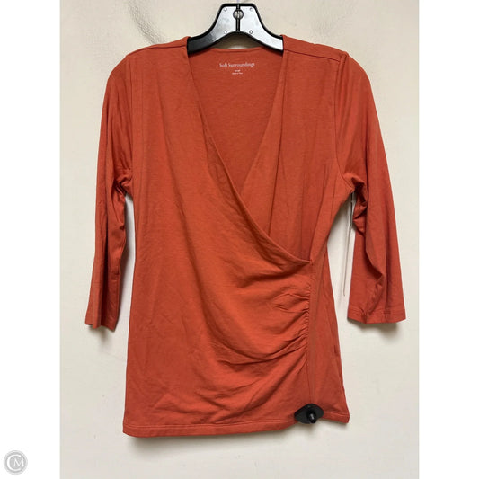 Top Long Sleeve Basic By Soft Surroundings In Orange, Size: S
