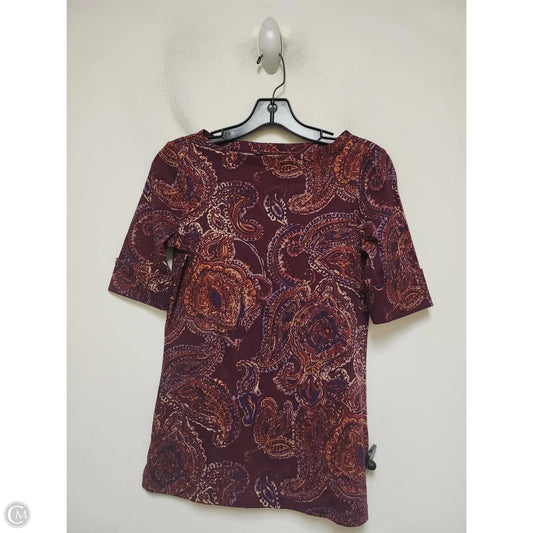Top Short Sleeve Basic By Lauren By Ralph Lauren In Paisley Print, Size: S