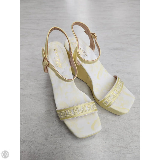 Shoes Heels Wedge By Clothes Mentor In Yellow, Size: 8