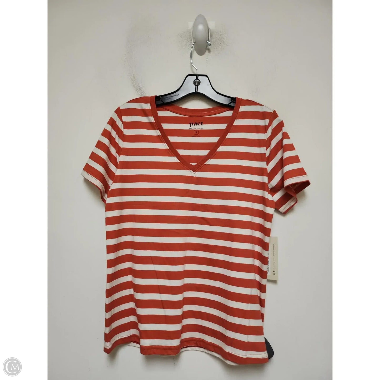 Top Short Sleeve Basic By Clothes Mentor In Striped Pattern, Size: S