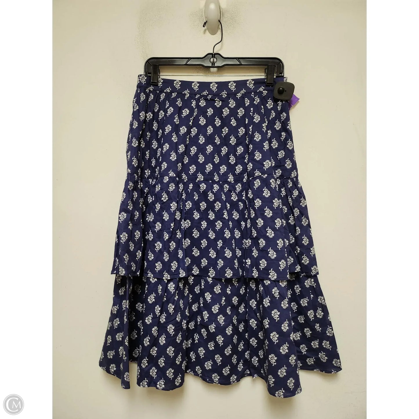 Skirt Midi By J. Crew In Blue & White, Size: 4