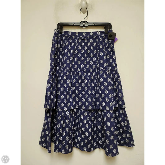 Skirt Midi By J. Crew In Blue & White, Size: 4