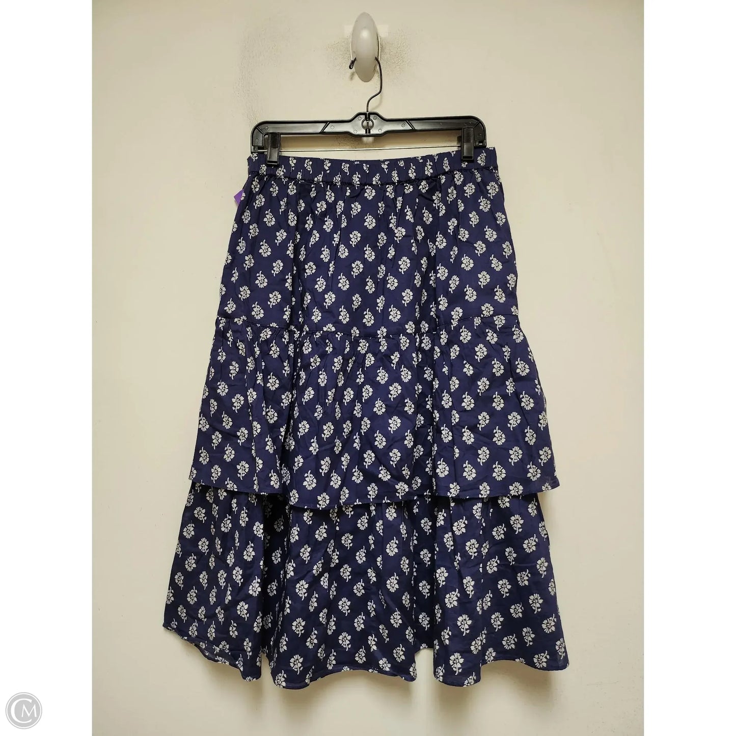 Skirt Midi By J. Crew In Blue & White, Size: 4