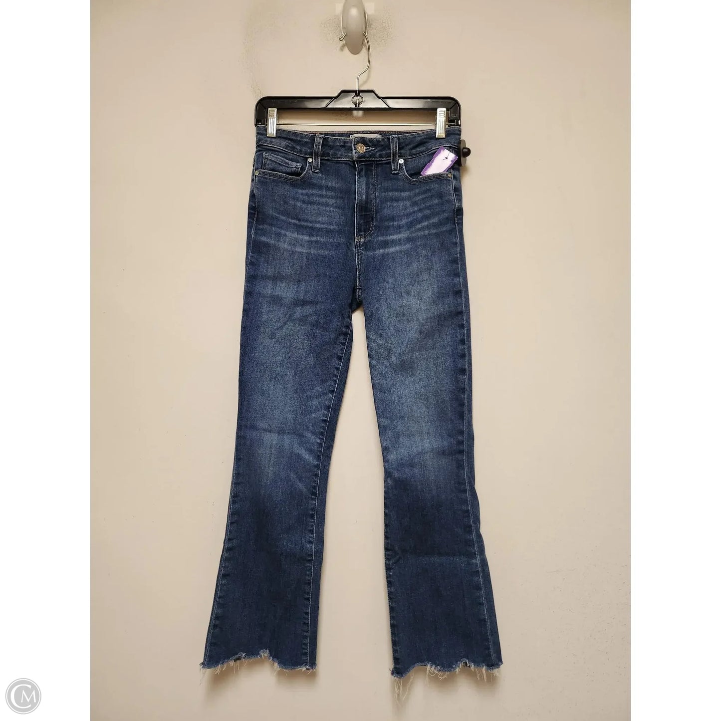 Jeans Boot Cut By Paige In Blue Denim, Size: 4