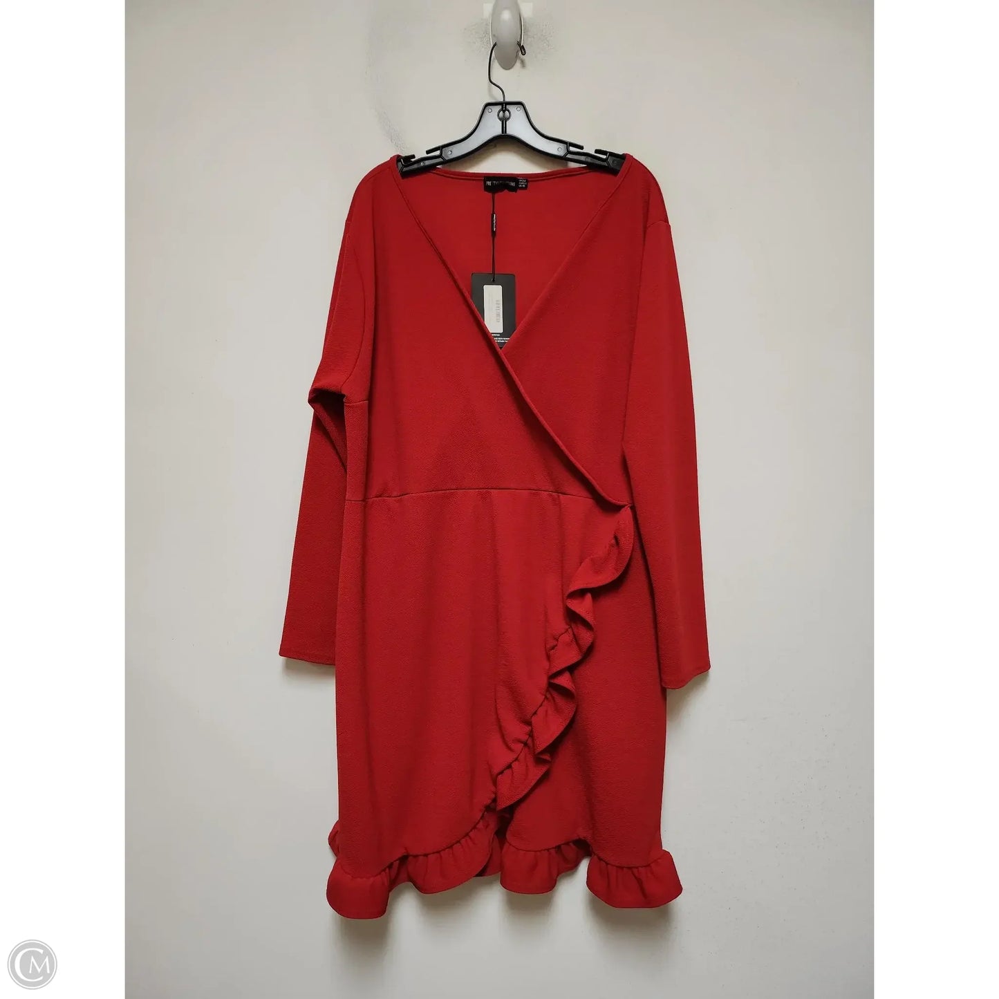 Dress Casual Short By Pretty Little Thing In Red, Size: 2x