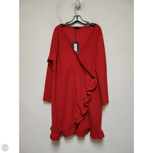 Dress Casual Short By Pretty Little Thing In Red, Size: 2x