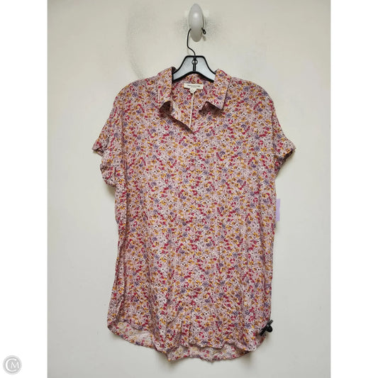 Top Short Sleeve By Beachlunchlounge In Floral Print, Size: S