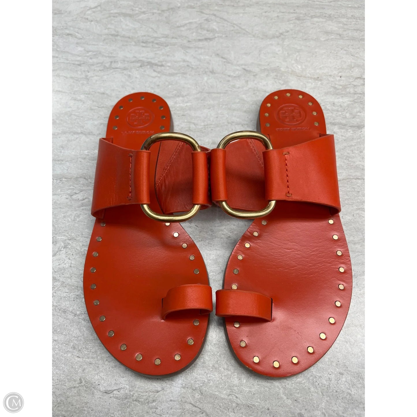 Sandals Designer By Tory Burch In Orange, Size: 7
