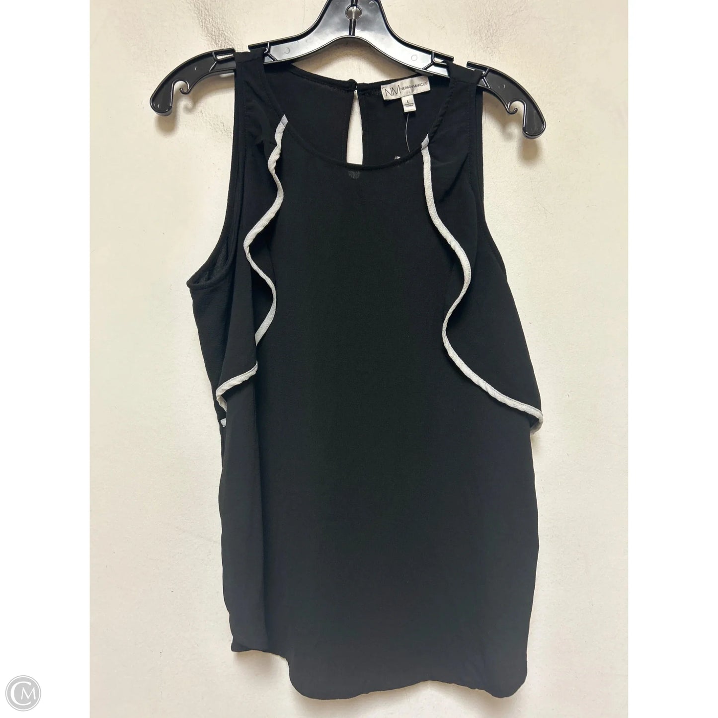 Top Sleeveless Designer By Neiman Marcus In Black & White, Size: L