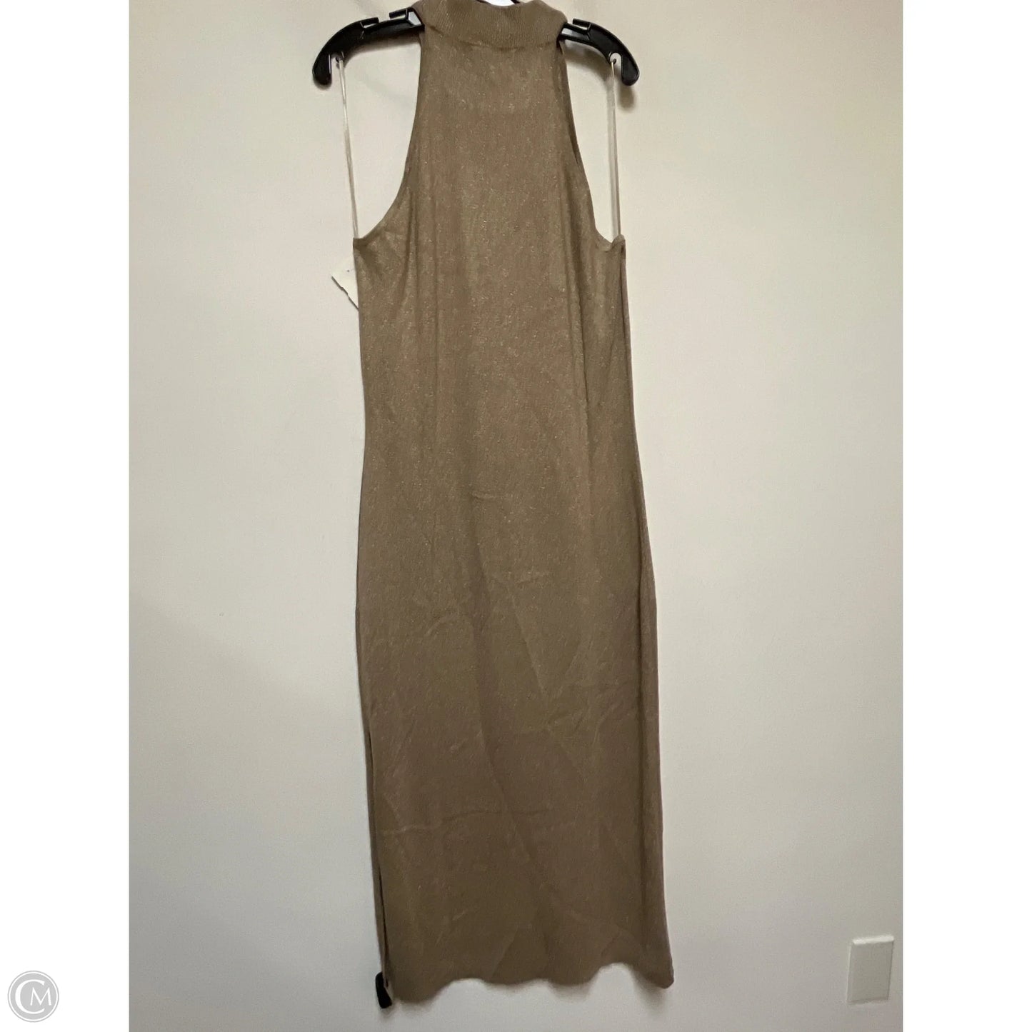 Dress Casual Midi By Banana Republic In Gold & Tan, Size: L