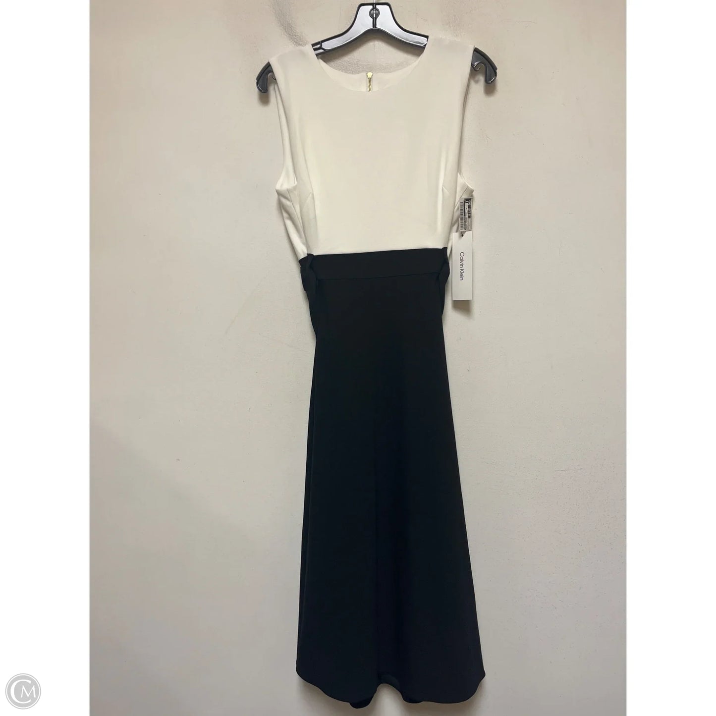 Dress Casual Midi By Calvin Klein In Black & White, Size: L