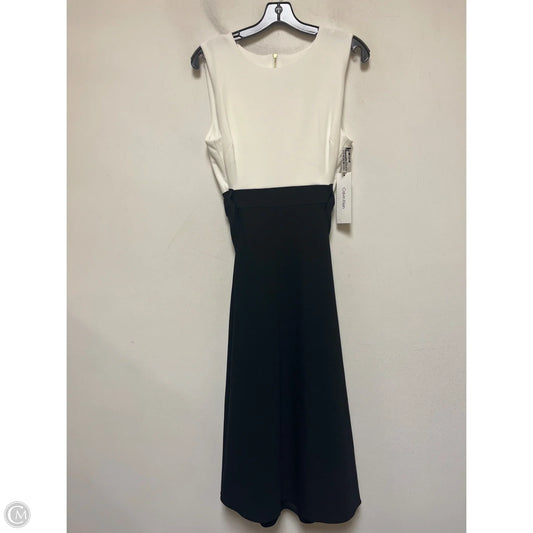 Dress Casual Midi By Calvin Klein In Black & White, Size: L