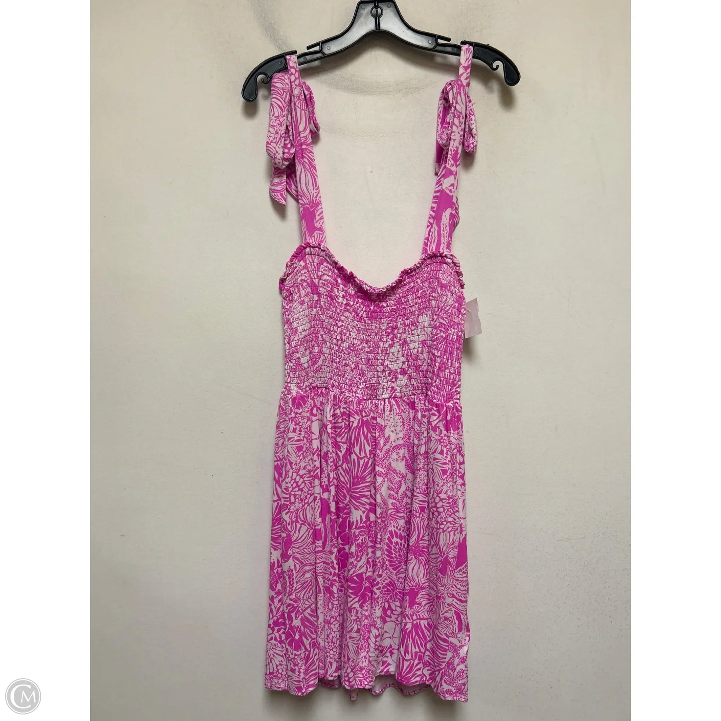 Dress Designer By Lilly Pulitzer In Pink & White, Size: L