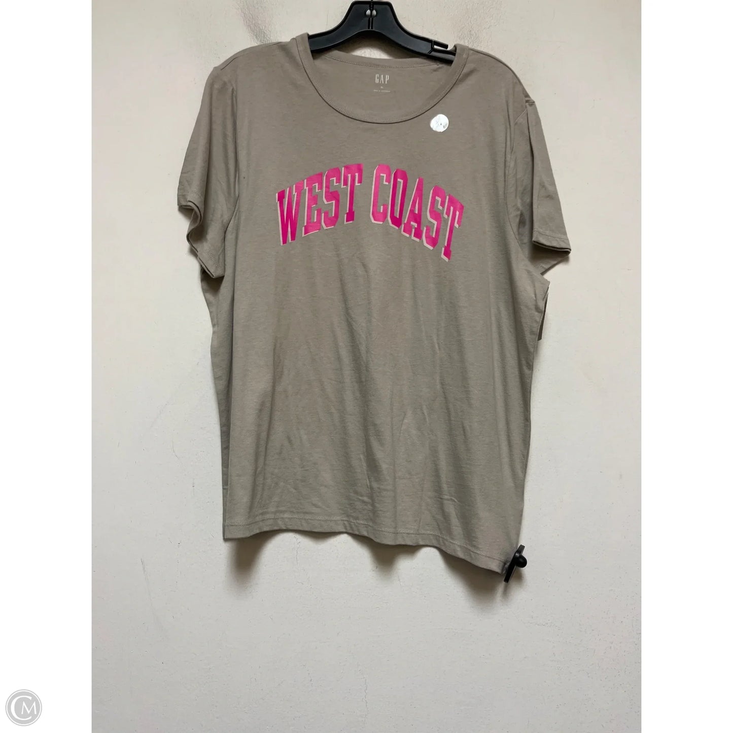 Top Short Sleeve Basic By Gap In Taupe, Size: Xl