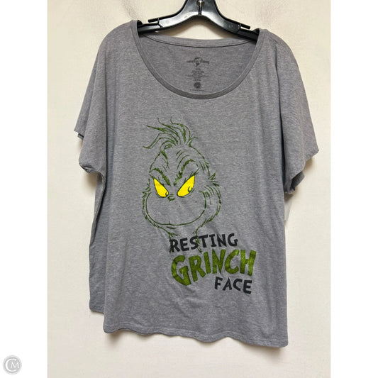 Top Short Sleeve Basic By Clothes Mentor In Grey, Size: 3x