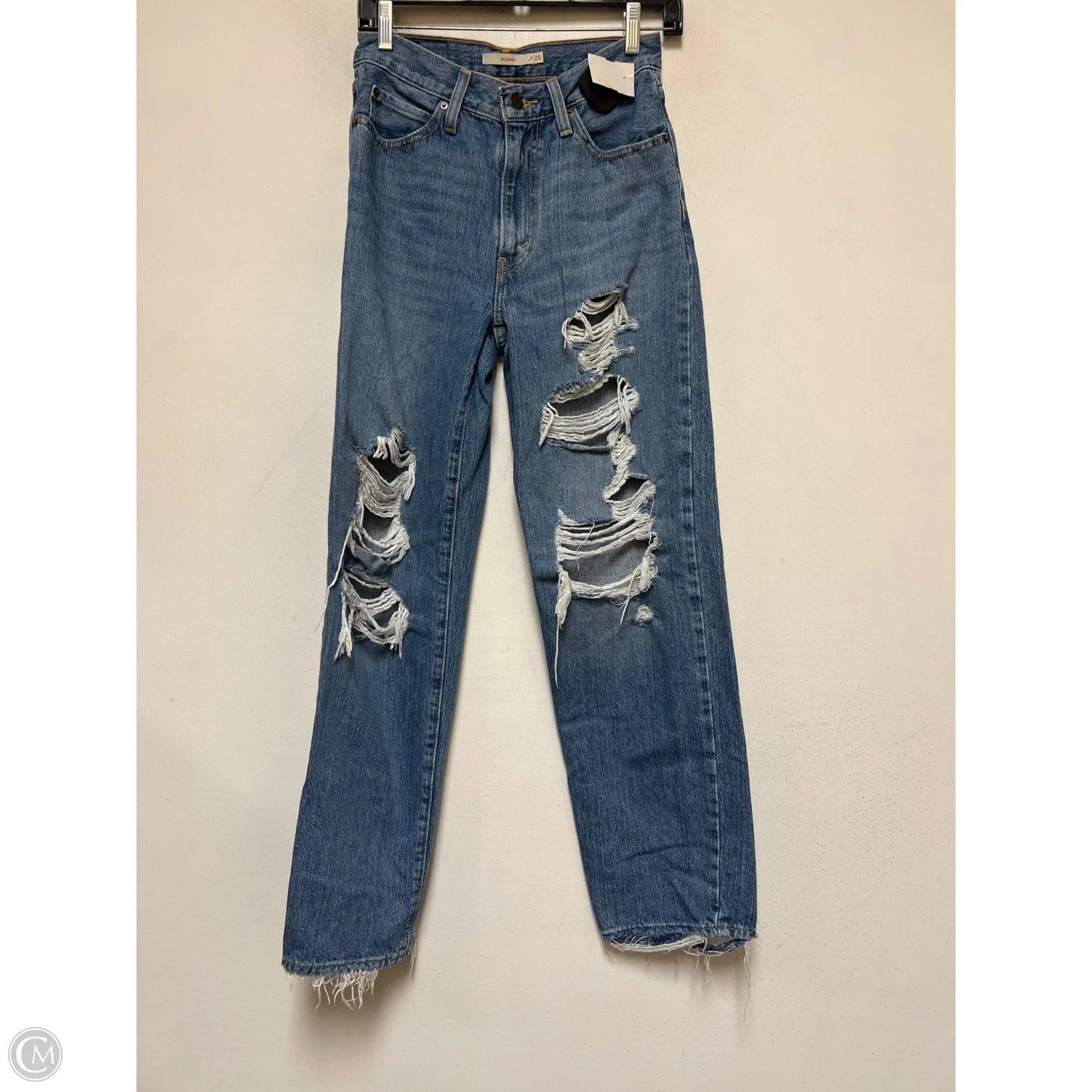Jeans Straight By Levis In Blue Denim, Size: 2