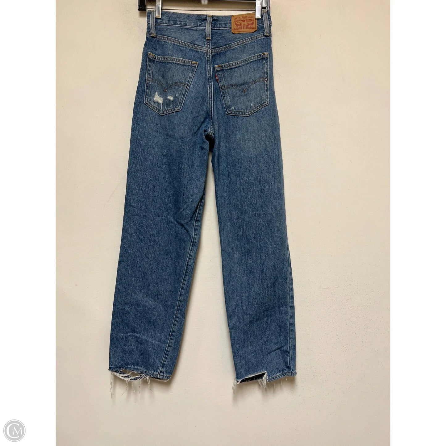 Jeans Straight By Levis In Blue Denim, Size: 2