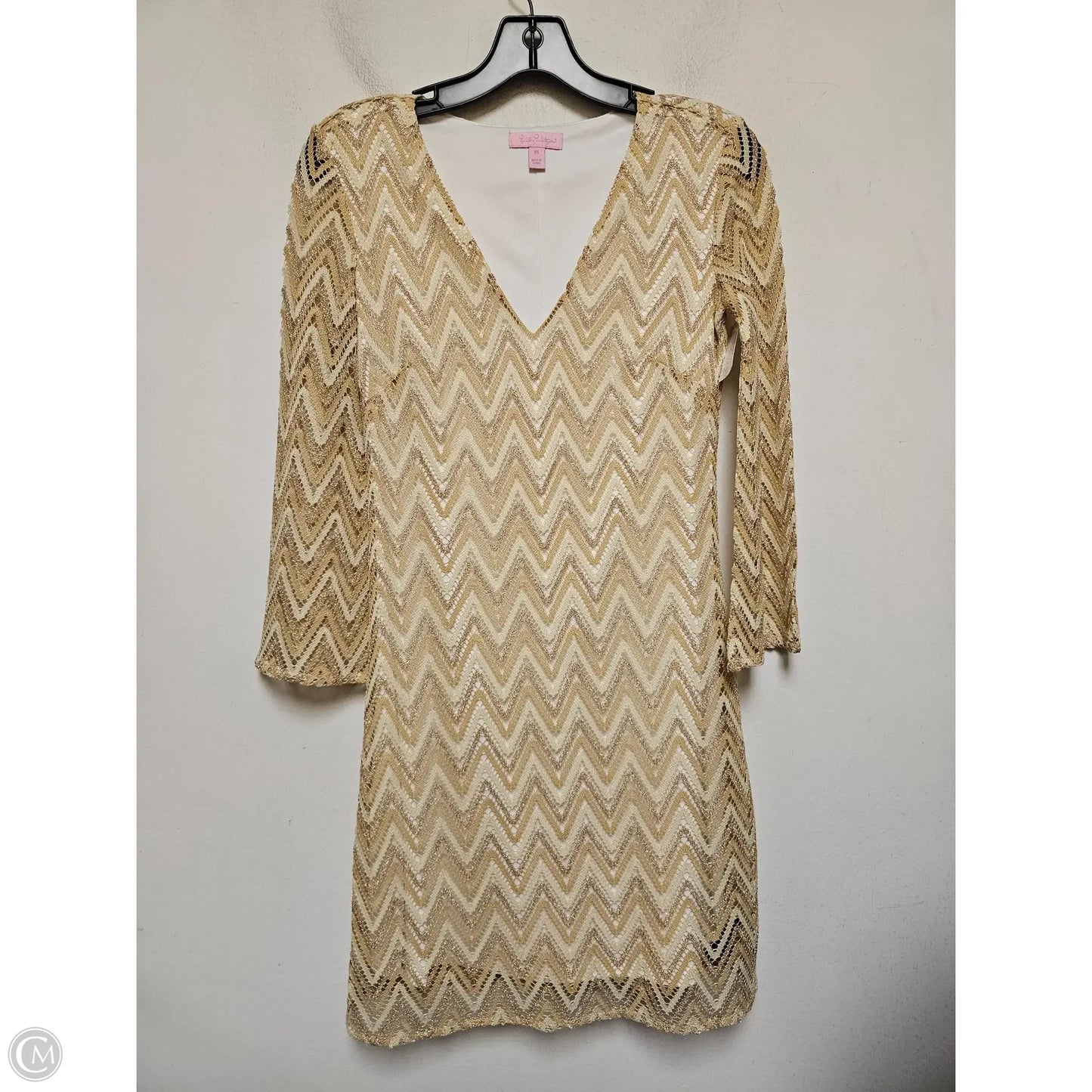 Dress Designer By Lilly Pulitzer In Gold, Size: Xs