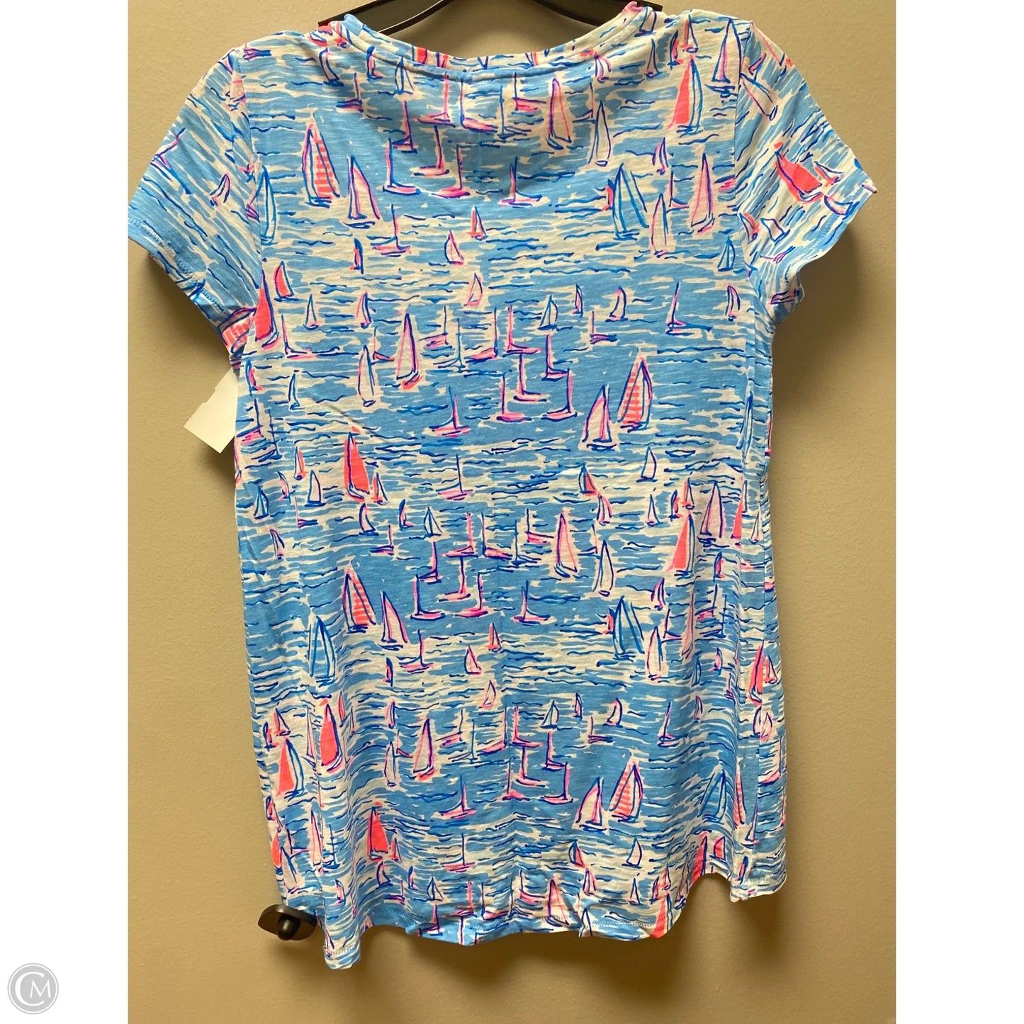 Top Short Sleeve Designer By Lilly Pulitzer In Blue, Size: Xs