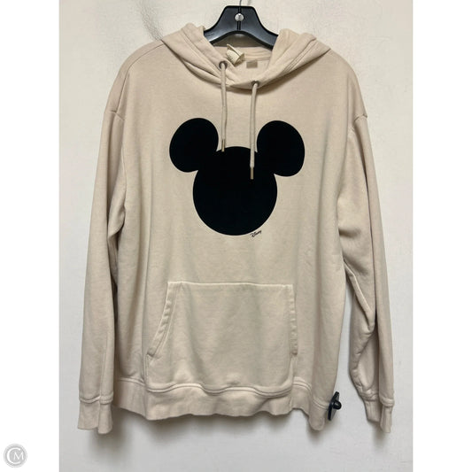 Sweatshirt Hoodie By H&m In Black & Cream, Size: M