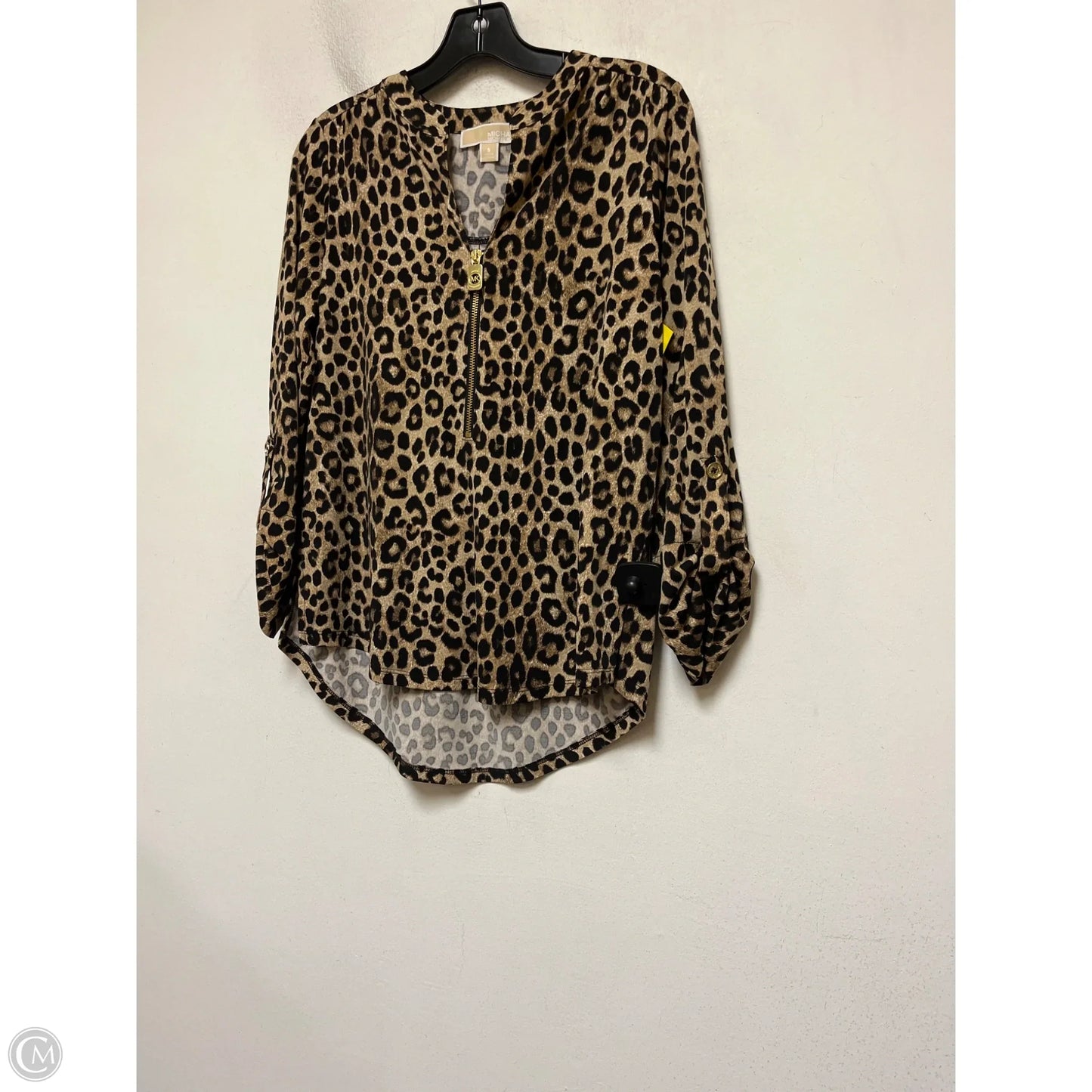 Top Long Sleeve By Michael By Michael Kors In Animal Print, Size: Xl