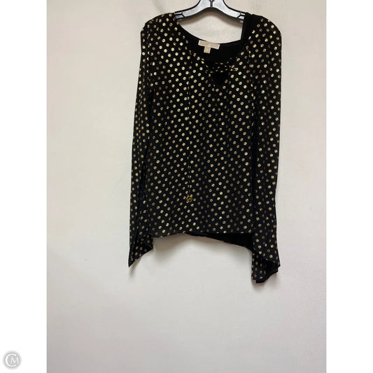 Top Short Sleeve By Michael By Michael Kors In Black & Gold, Size: L