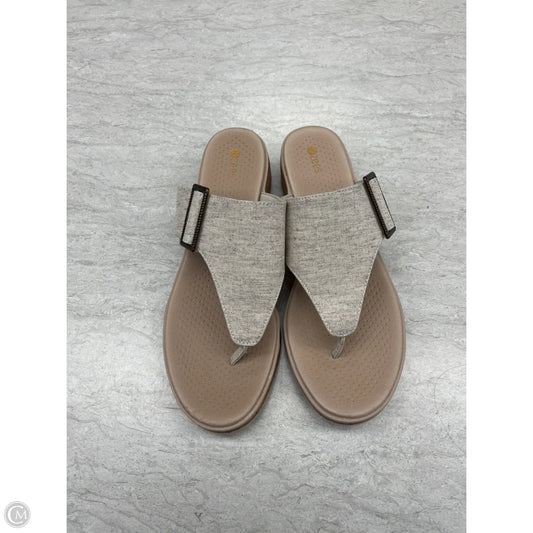 Sandals Heels Wedge By Bzees In Tan, Size: 11