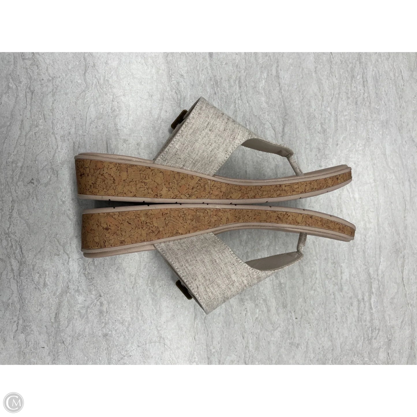 Sandals Heels Wedge By Bzees In Tan, Size: 11