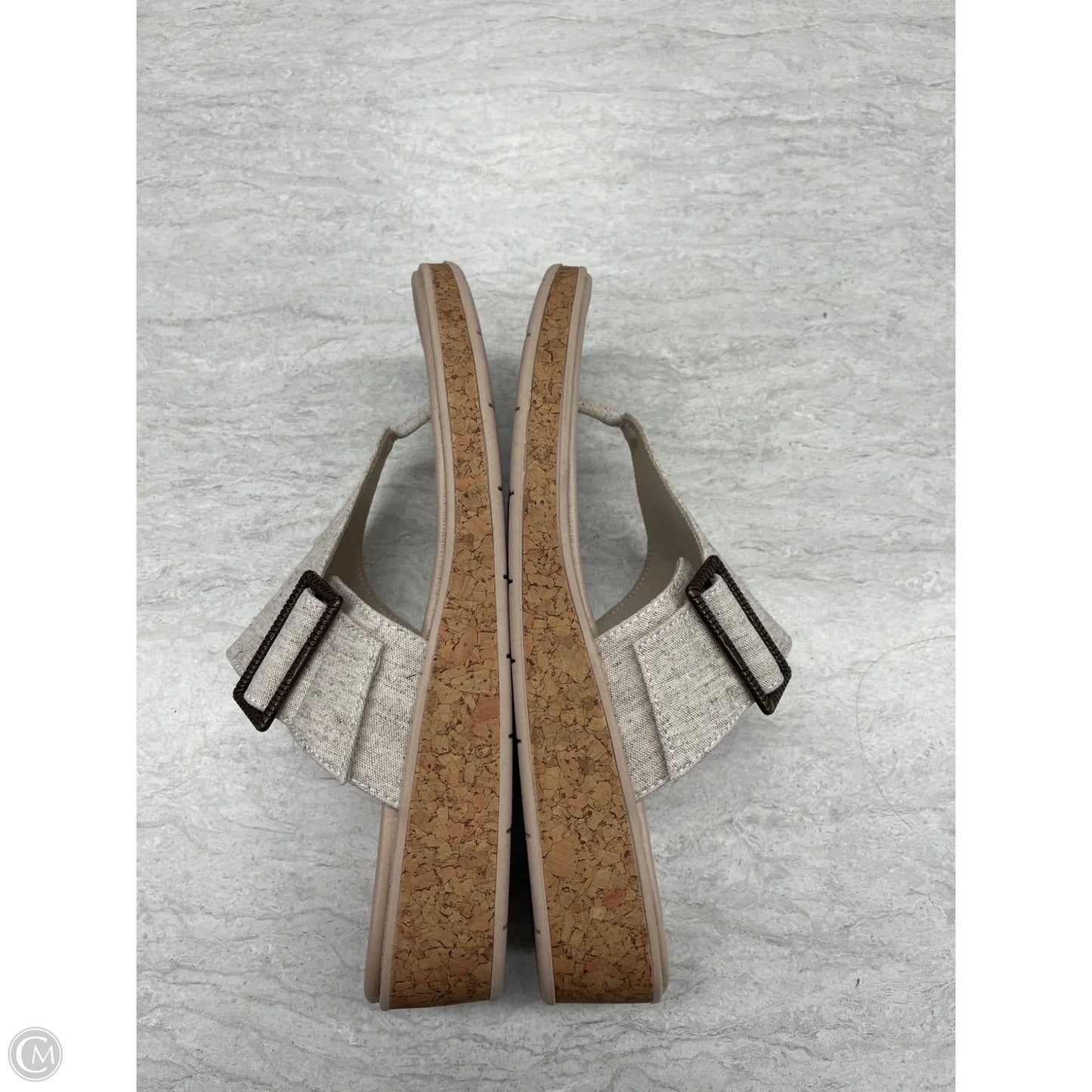 Sandals Heels Wedge By Bzees In Tan, Size: 11