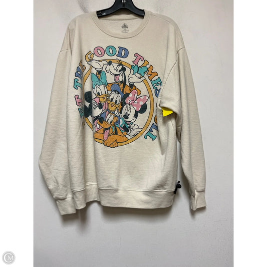 Sweatshirt Crewneck By Disney Store In Cream, Size: L