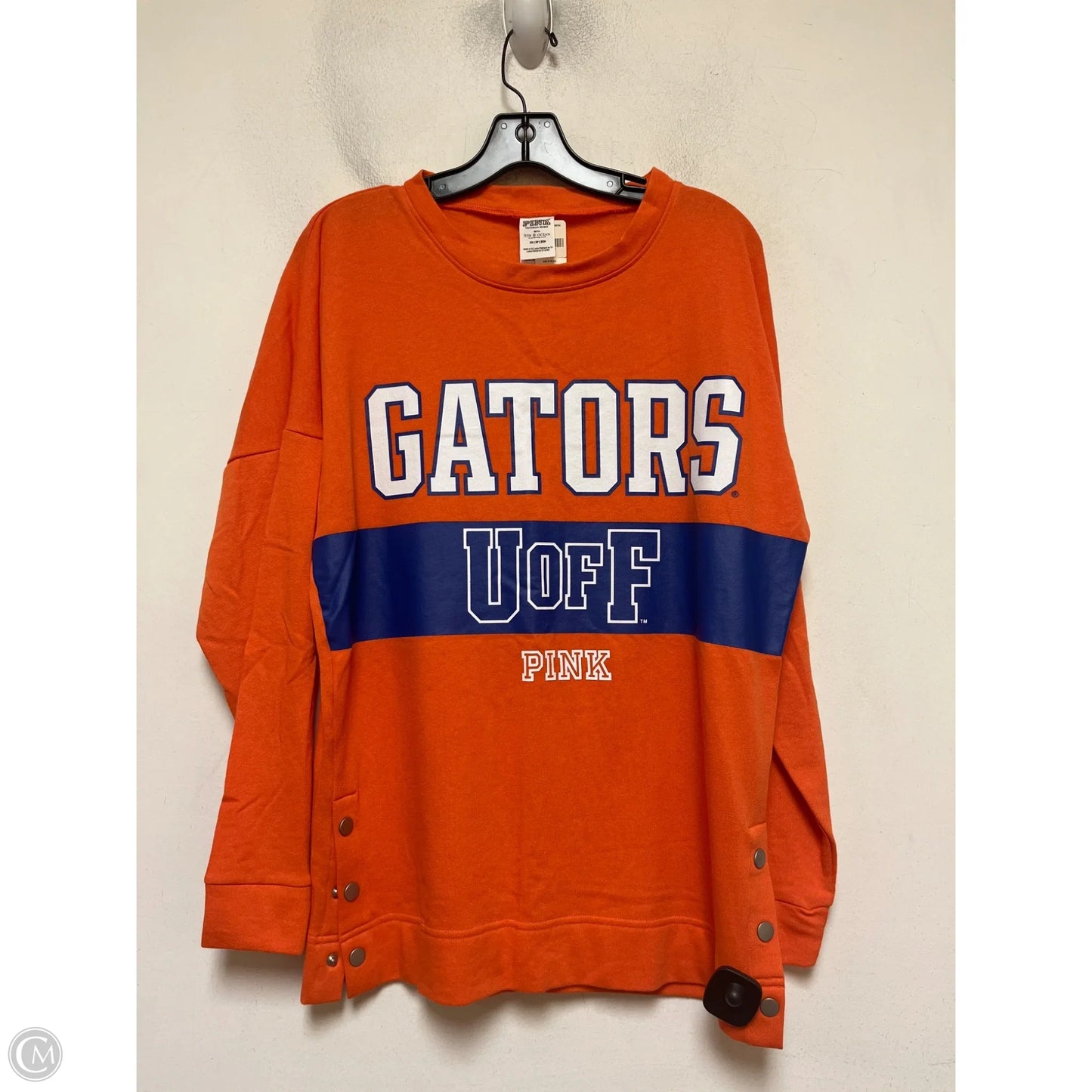Athletic Top Long Sleeve Crewneck By Pink In Blue & Orange, Size: Xs