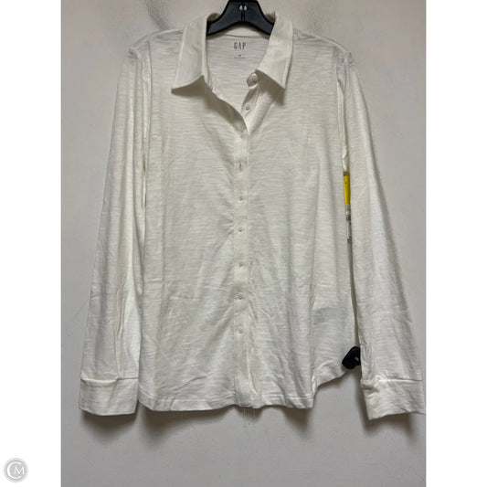 Top Long Sleeve By Gap In Cream, Size: M