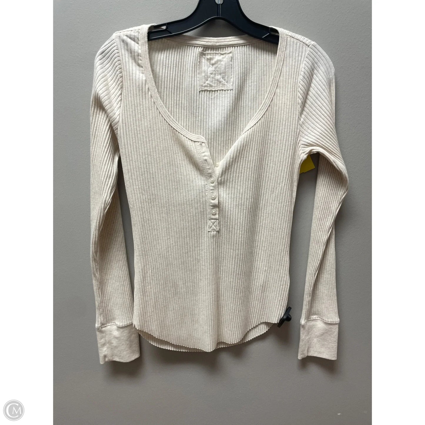 Top Long Sleeve By Aerie In Tan, Size: S