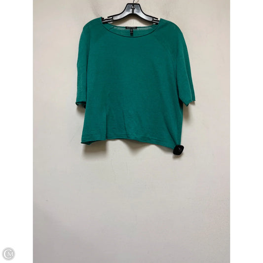 Top Short Sleeve By Eileen Fisher In Green, Size: Xxs