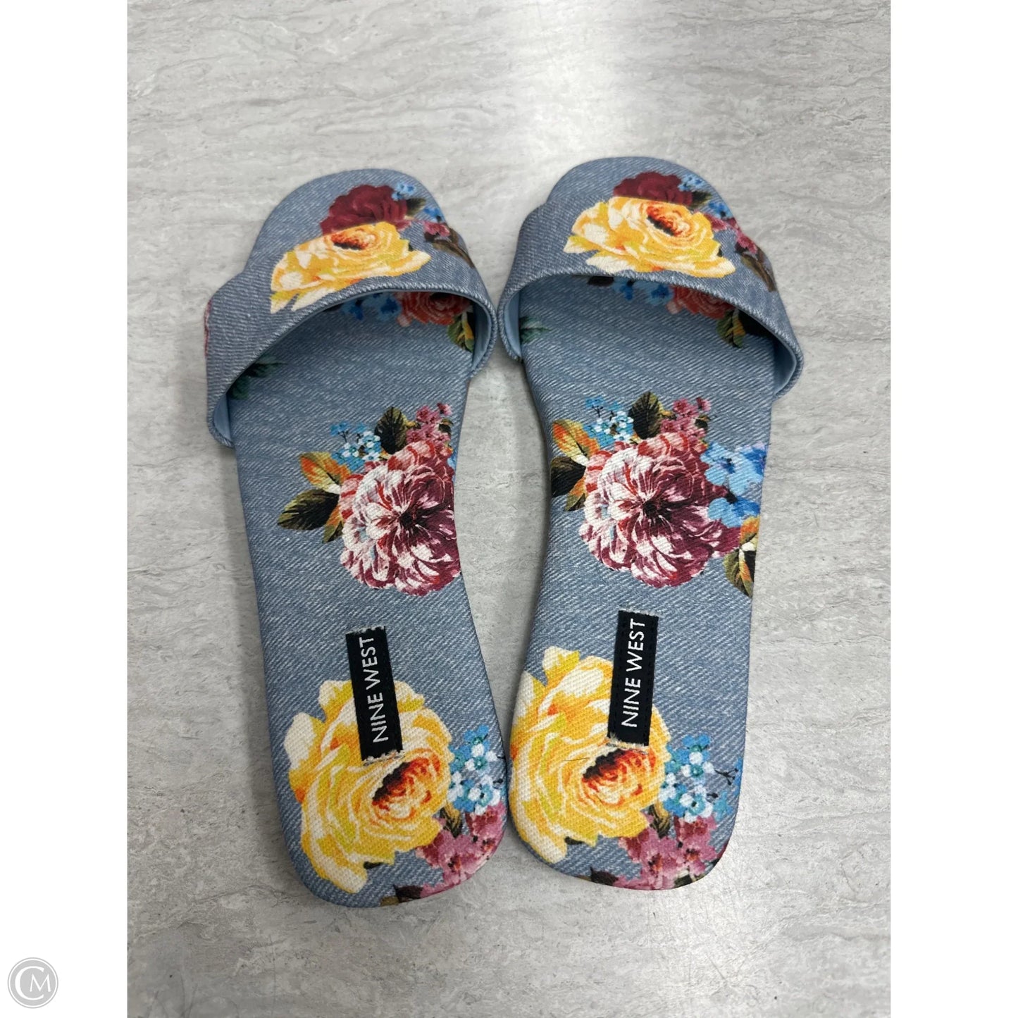 Sandals Flats By Nine West In Floral Print, Size: 10