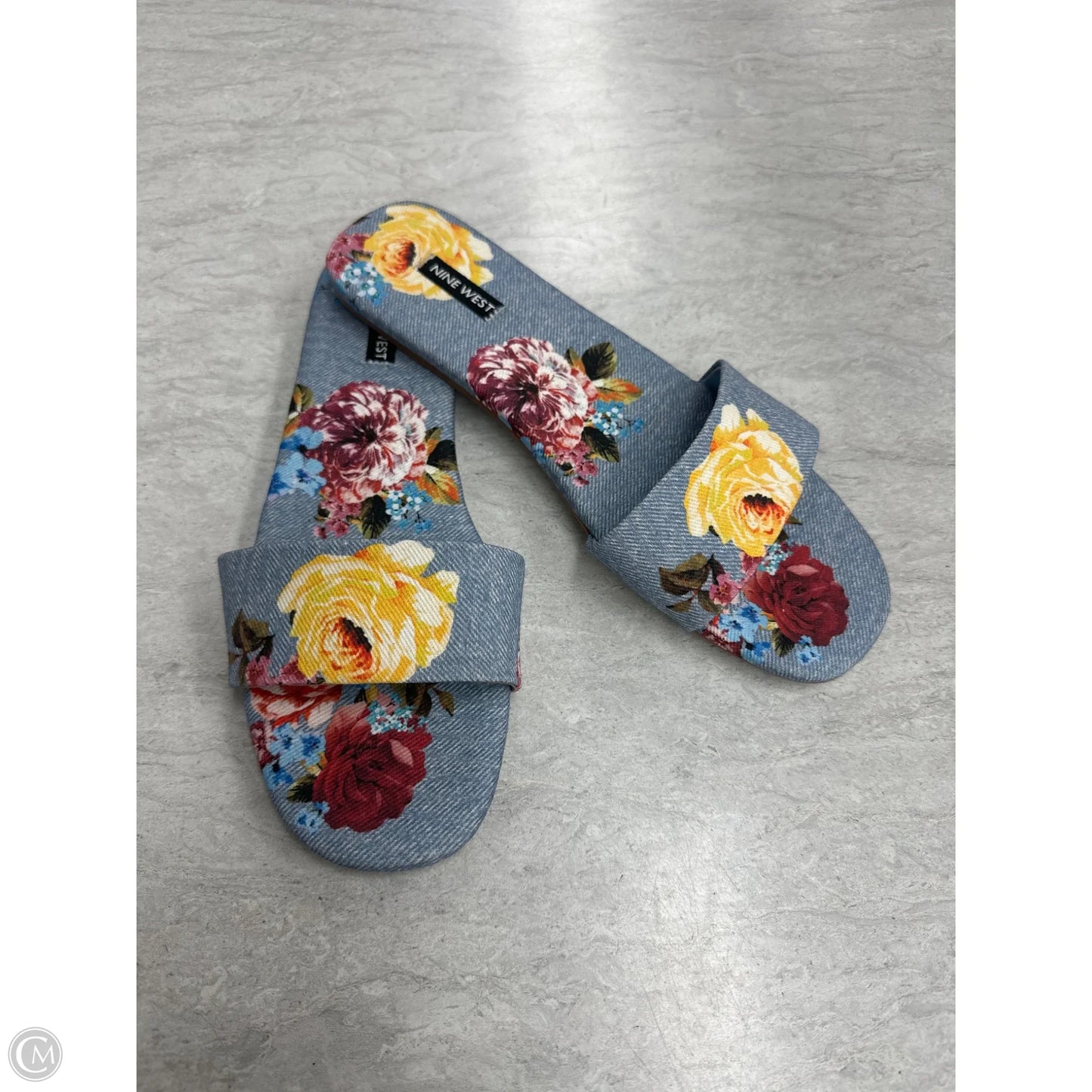 Sandals Flats By Nine West In Floral Print, Size: 10