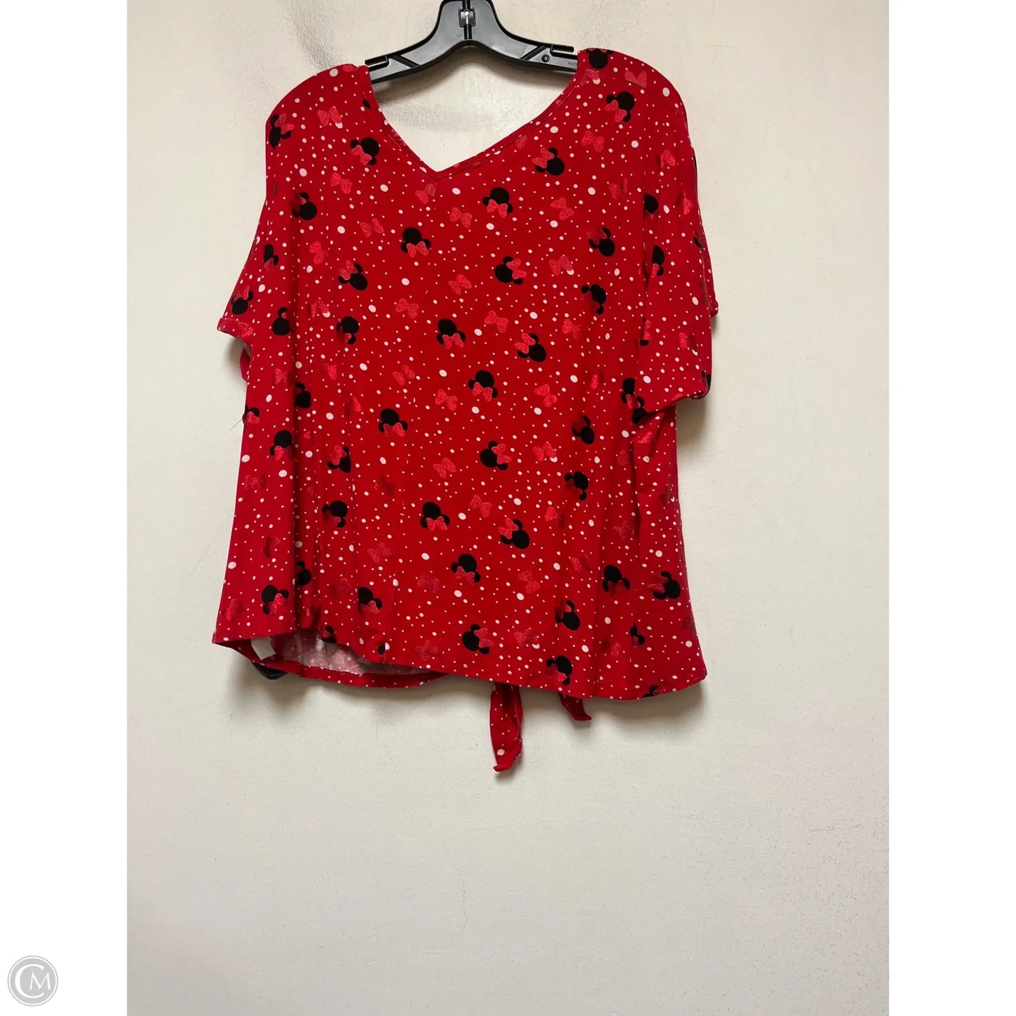 Top Short Sleeve By Disney Store In Black & Red, Size: 3x