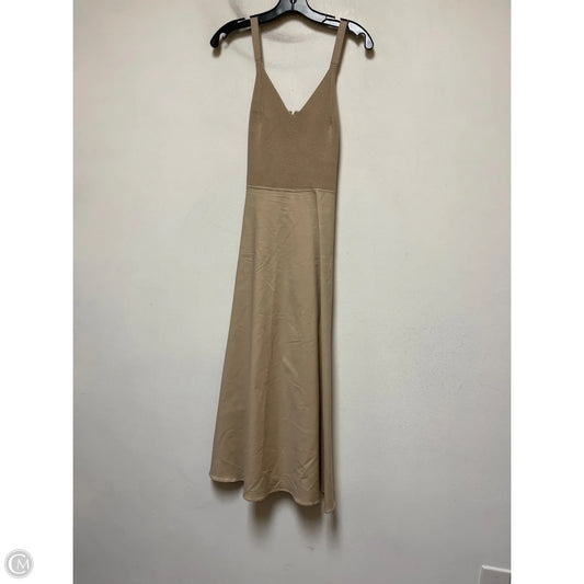Dress Casual Midi By Ann Taylor In Tan, Size: M