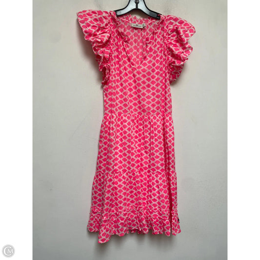 Dress Casual Short By Vineyard Vines In Pink & White, Size: M