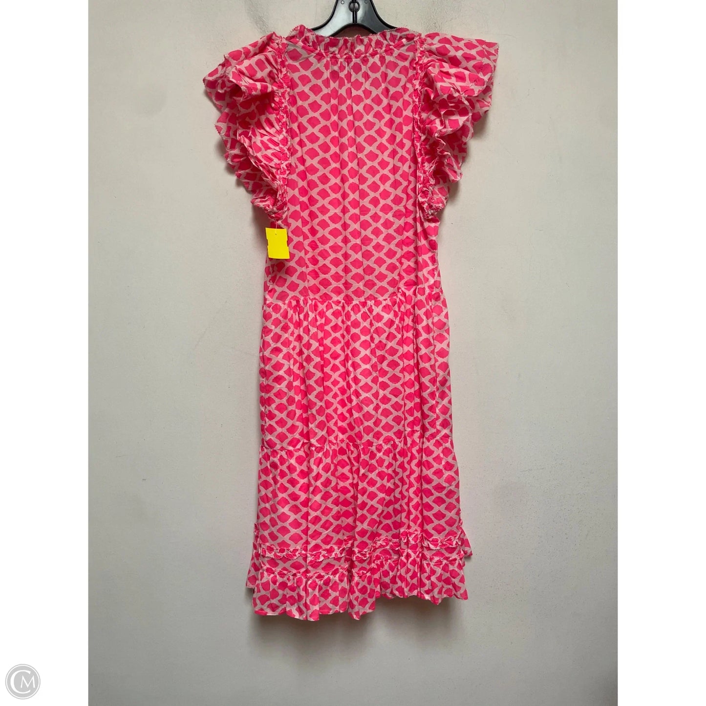 Dress Casual Short By Vineyard Vines In Pink & White, Size: M