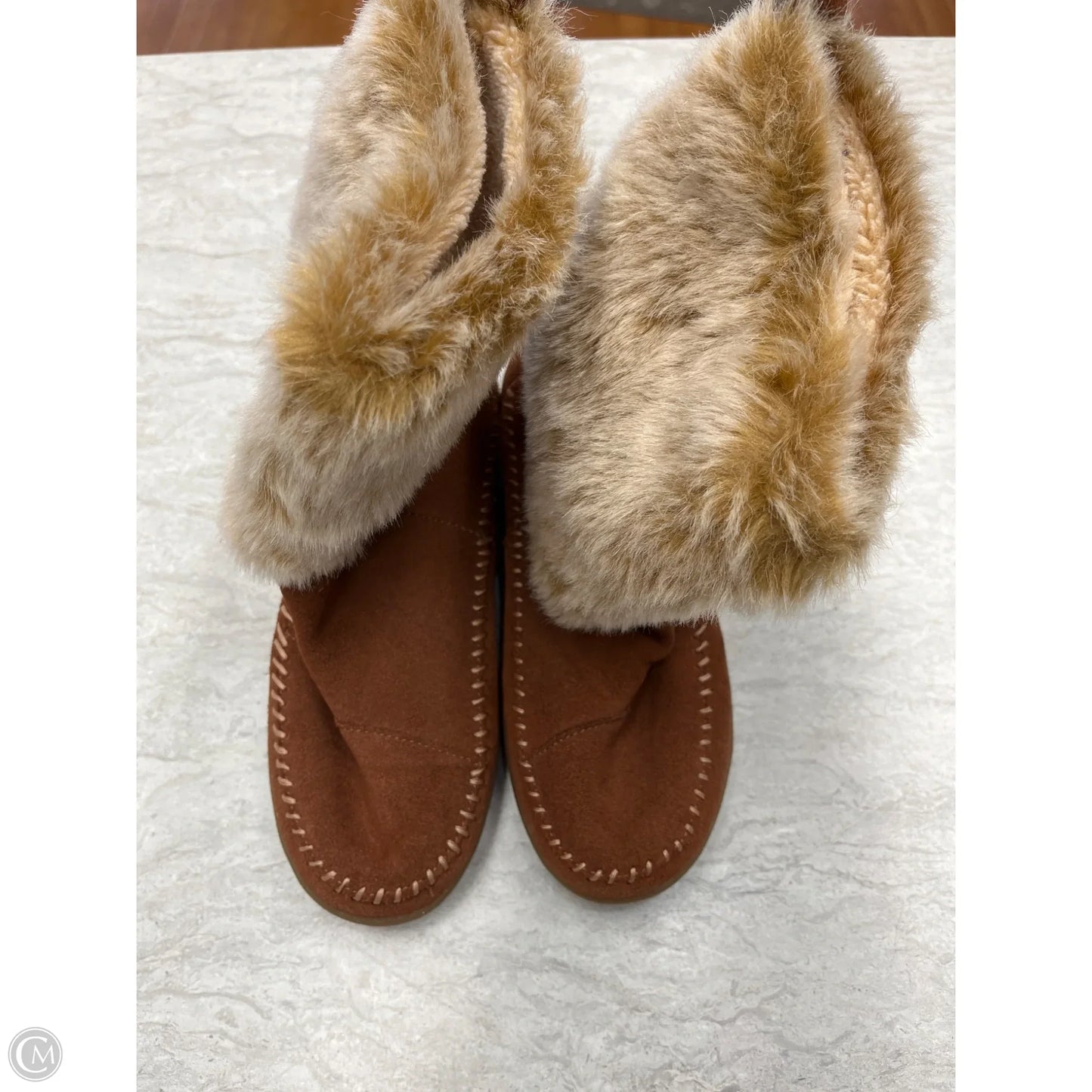 Boots Ankle Flats By Toms In Brown, Size: 6.5