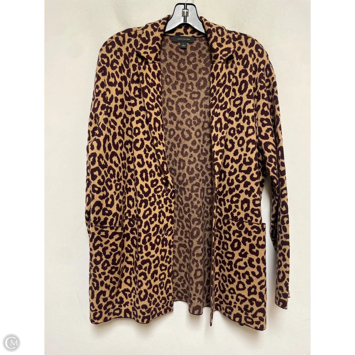 Cardigan By Ann Taylor In Animal Print, Size: L