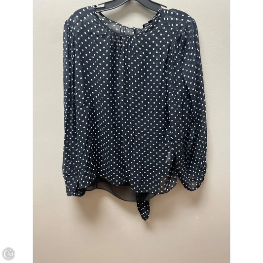 Top Long Sleeve By J. Crew In Polkadot Pattern, Size: L