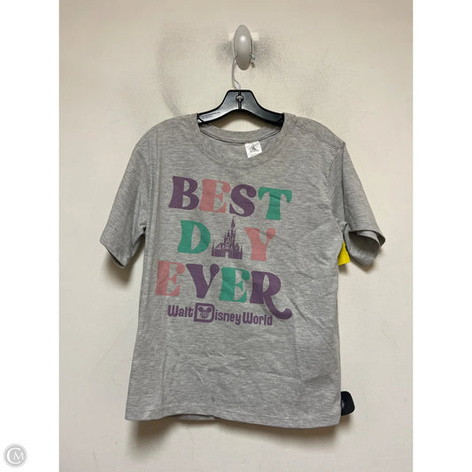 Top Short Sleeve By Disney Store In Grey & Purple, Size: L