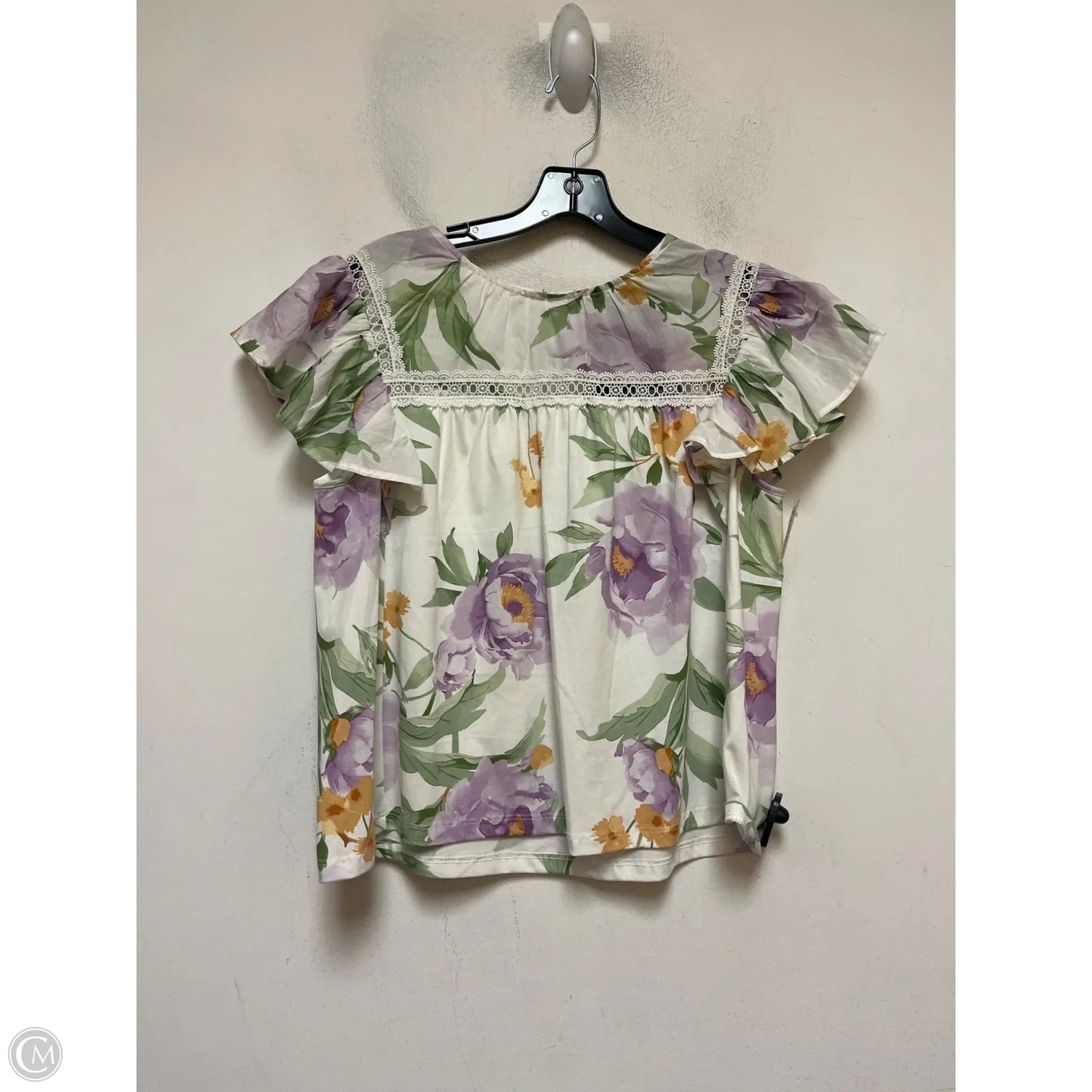 Top Short Sleeve By Marc New York In Floral Print, Size: S